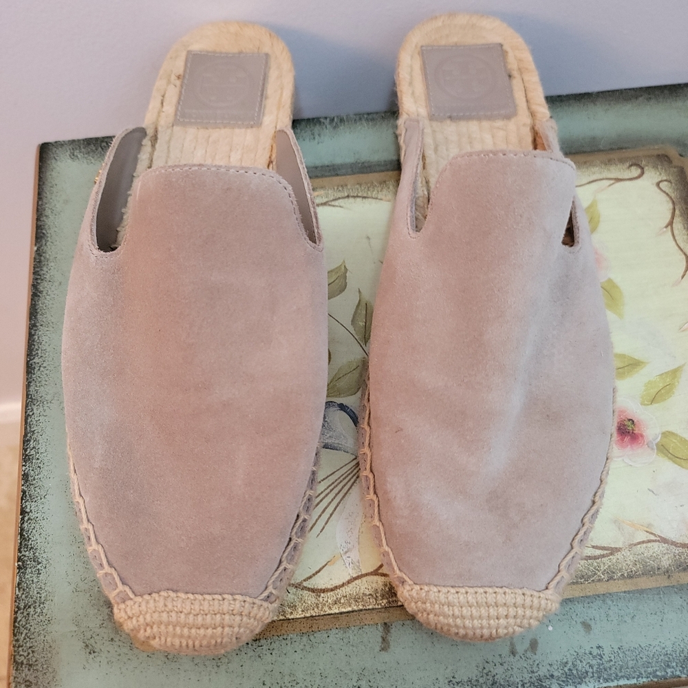 Tory Burch Light Tan Suede Espardrille Mule Size 7 - Picture 5 of 8